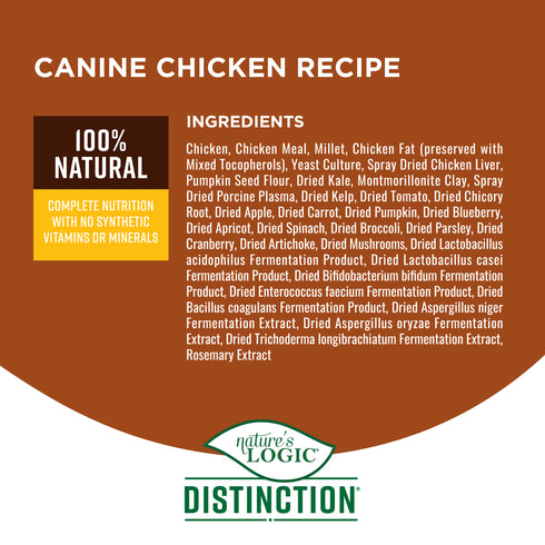 Nature's Logic Distinction Dry Dog Food - Chicken -12lb Bag